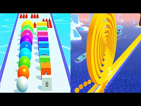Ball Run 2048 VS Spiral Roll - All Levels Gameplay Android iOS Ep 3