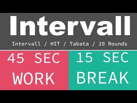 BEST SPORT INTERVAL TIMER - 45 sec Exercise / 15 sec Break / 20 Rounds / GYM TABATA HIT - TIMER