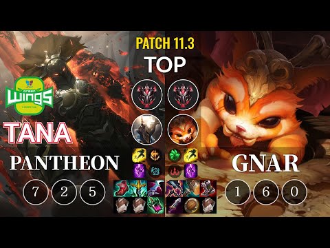 JAG TaNa Pantheon vs Gnar Top - KR Patch 11.3