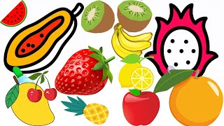Gợi ý Vẽ Tô màu Các loại Trái Cây quen thuộc