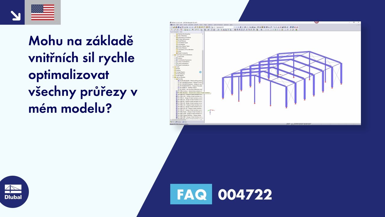 [EN] FAQ 004722 | Mohu pomocí vnitřních sil rychle optimalizovat všechny průřezy v mém modelu ...