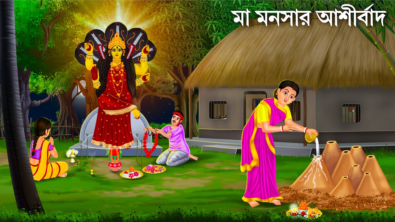 মা মনসার আশীর্বাদ ও জবা ফুল | Bangla Cartoon | MAA MANASA | Notun Bangla Golpo Bengali Moral Stories