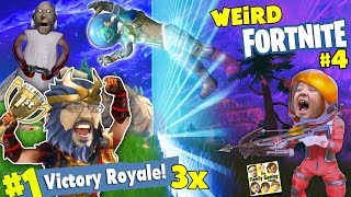 FORTNITE VICTORY ROYALE 3 TIMES! FUNNY GLITCHES STORM ESCAPE &amp; GRANNY got POPPED (FGTEEV #4 w/ MIKE)