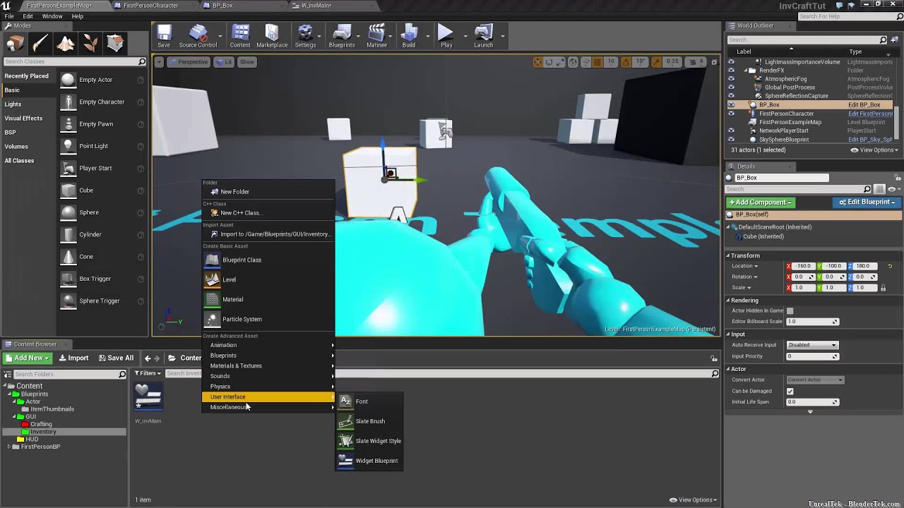 Create a Crafting & Inventory system in Unreal Engine 4 Pt 2: Pickup logic & Add Items to Inventory
