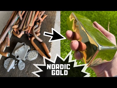 Nordic Gold Bar From Scrap Metal - Gold Bar - Trash To Treasure - ASMR Metal Melting