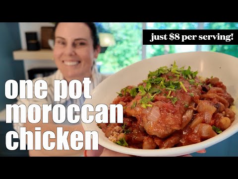 exotic & impressive one pot MOROCCAN CHICKEN | unbelievably delicious on an $8 budget!