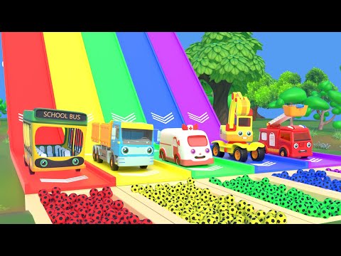 Wheels on the Bus Dance Party - Fun Cars Cartoons - Nursery Rhymes