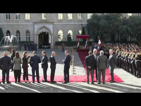 Video | Egypt PM Mostafa Madbouly arrives to meet Lebanon PM Salam | AFP