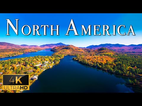 FLYING OVER NORTH AMERICA (4K UHD) - Soothing Music Along With Scenic Relaxation Film For Lobby