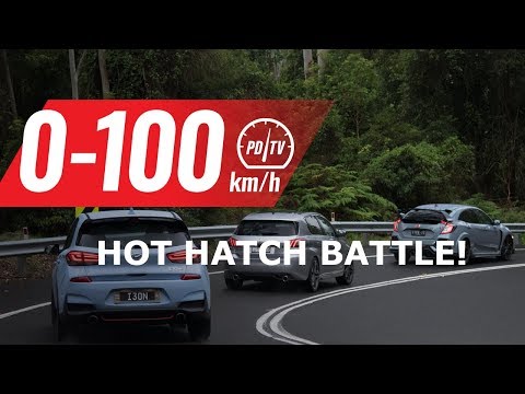 2018 Honda Civic Type R vs Hyundai i30 N vs Peugeot 308 GTi: 0-100km/h & engine sound