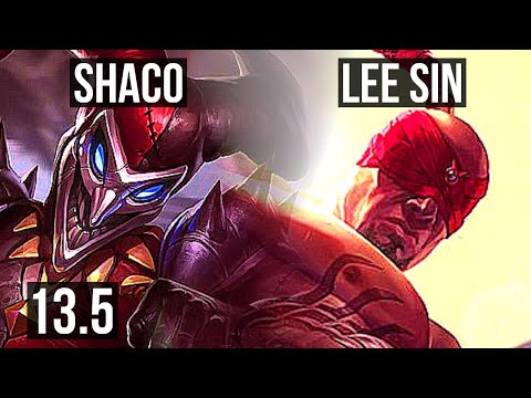 SHACO vs LEE SIN (JNG) | 4.2M mastery, Rank 4 Shaco, 1400+ games, 10/2/8 | KR Grandmaster | 13.5