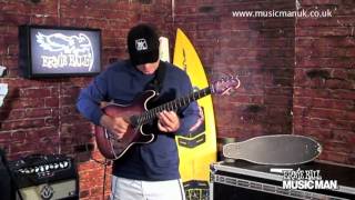 Video thumbnail for Ernie Ball Music Man - Steve Morse Y2D - Demo by Brian Kellner by stringsandthingsltd