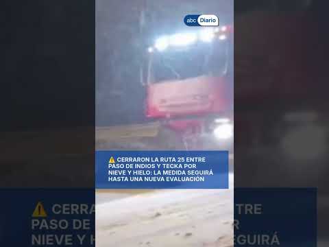 ⚠️ Cerraron la Ruta 25 entre Paso de Indios y Tecka por nieve y hielo: la medida seguirá hasta una n