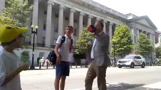 Russia TV Questioned at Washington DC Families Belong Together rally