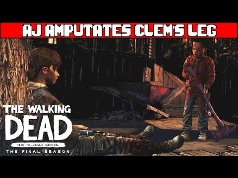 AJ Amputates Clem's Leg - THE WALKING DEAD SEASON 4 EPISODE 4