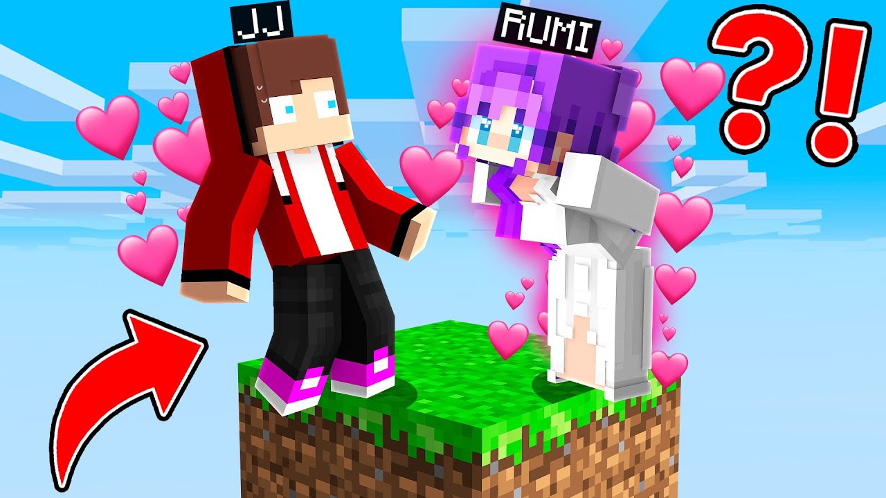 JJ LOVE CURSE Rumi GIRL LOCKED ON ONE BLOCK! Can it be a TRAP? - Maizen Minecraft JJ & Mikey
