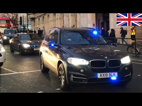 X2 Unmarked Vans + X9 Unmarked Cars on Blue Lights-Metropolitan Police-Responding in London NATO'19