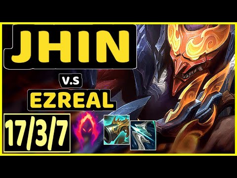 JHIN vs EZREAL - 17/3/7 KDA BOTTOM ADC GAMEPLAY - KR Ranked DIAMOND