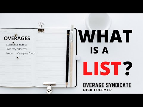 Excess Proceeds List, Tax Sale Overages List, Surplus Funds List. Examples And Things To Know Video