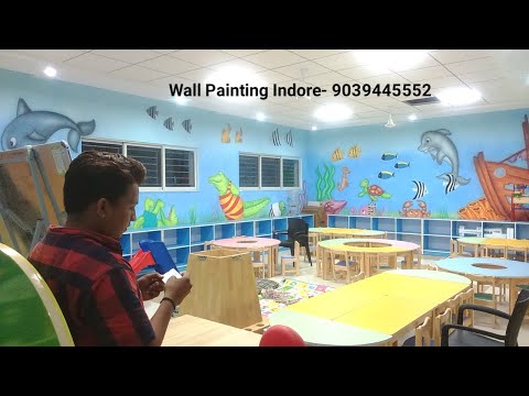 Nursery school wall painting artist