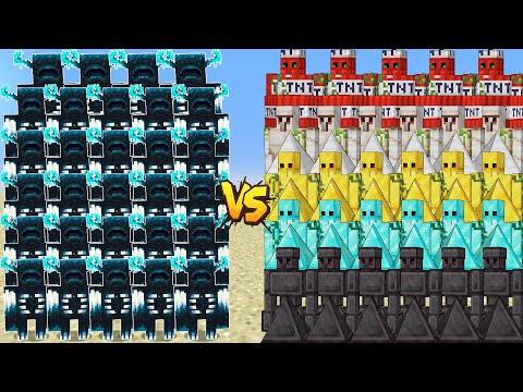 Warden Army vs Extra Golems Castle -Sculk Family and Every Golem | Fight Minecraft