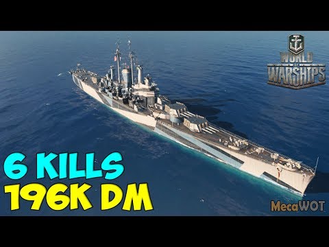 World of WarShips | Des Moines | 6 KILLS | 196K Damage - Replay Gameplay 1080p 60 fps
