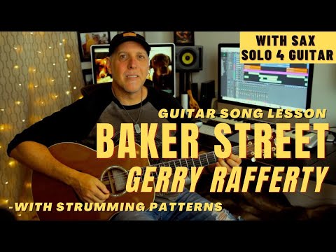Baker Street by Gerry Rafferty Guitar Song Lesson with Sax Solo for Guitar