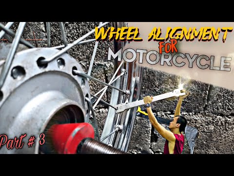 Wheel Alignment for Motorcycle. How to true a wheel. Part # 3