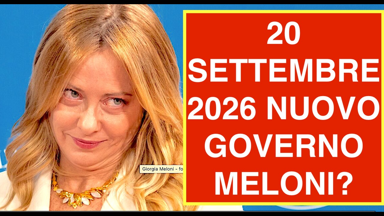 20 SETTEMBRE 2026 NUOVO GOVERNO MELONI CON SALVINI AL VIMINALE?