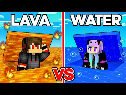 LAVA vs WATER Secret Hole Battle in Minecraft!
