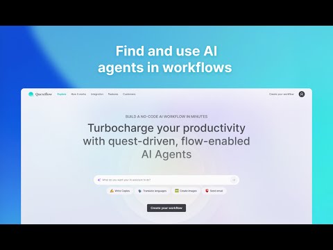 Build AI agents for work with no-code - Questflow