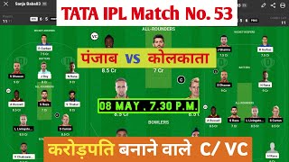 KKR vs PBKS dream11 team | Kolkata knight riders vs Panjab kings match prediction Today dream11 team