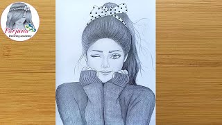 How to Draw Easy Girl Drawing for beginners - step by step 