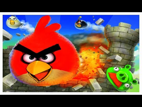 Angry Birds Round Puzzle Skill Game Walkthrough Levels 1-4 Video