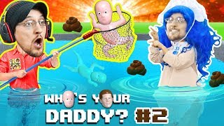 BAD BABY POOPS EVERYWHERE! WHO'S YOUR DADDY 2! Super Dad saves Drowning kids in Pool! (FGTEEV UGLY)