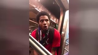 Video shows NYC father with young son pulling knife on subway rider