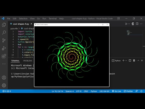 Python Turtle Graphics 16 Cool Shape Drawing Python Turtle Coding Video Whatsapp Status