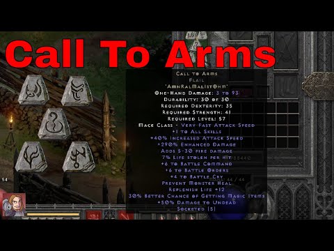 Diablo II Resurrected Rune Words - Call To Arms (Amn Ral Mal Ist Ohm)