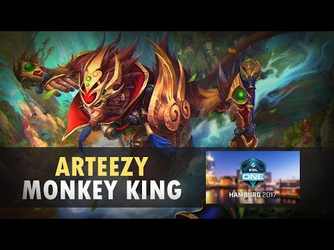 Arteezy (Monkey King) EG vs Newbee @ ESL One Hamburg 2017