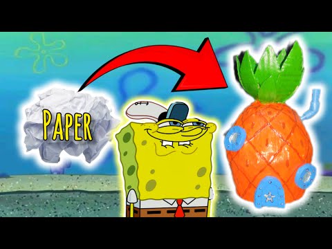 Diy SpongeBob Mini House made from recycled materials