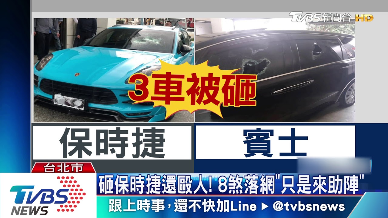 街頭暴力!20黑衣人突襲 砸3車2人濺血