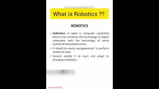 what is Robotics ?? 👍 #theanviofficial #education #shortvideo #robotics