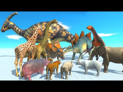 Modern Mammals vs Herbivore Dinosaurs (Epic Battle) - Animal Revolt Battle Simulator
