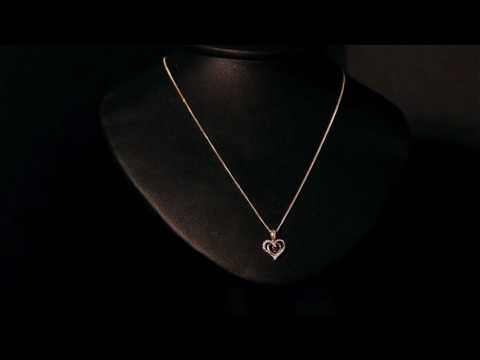 9ct Gold Ruby & Diamond Heart Pendant