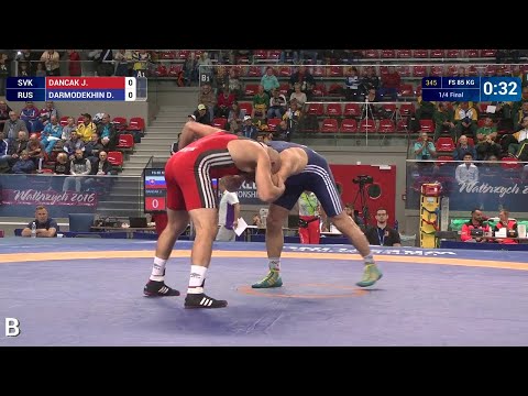 1/4 FS - 85 kg: D. DARMODEKHIN (RUS) df. J. DANCAK (SVK), 6-0