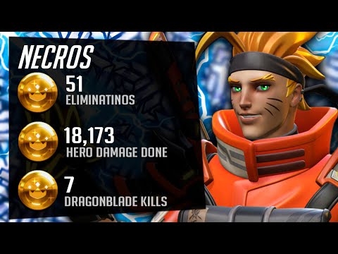 Necros OP Genji Main - 51 elims! POTG! [ Overwatch Season 33 Top 500 ]