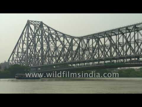 The iconic Howrah Bridge of Kolkata, West Bengal