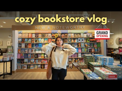 Cozy BRAND NEW Barnes & Noble bookstore vlog | + library book haul