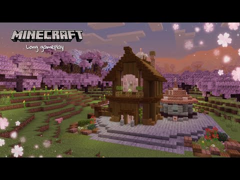 Crazy Minecraft Adventure! Searching for Cherry Blossom Biome in Bedrock 1.20 - Matcha&Mochi Longplay