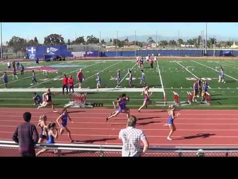 VarG 100m vs Fountain Valley & Newport Harbor 3-29-17 - Los Alamitos Girls